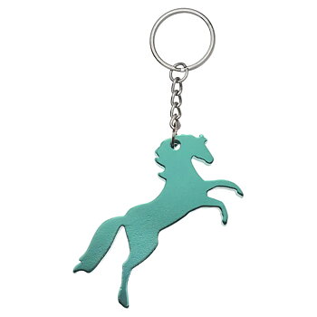 Key Ring AWST Intl Rearing Horse Turquoise