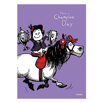 Birthday Card Thelwell Hästmotiv Have A Champion Day