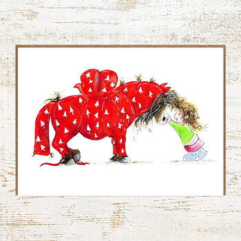 Julkort Pony Nut Gifts Hästmotiv Wrapped Up Pony