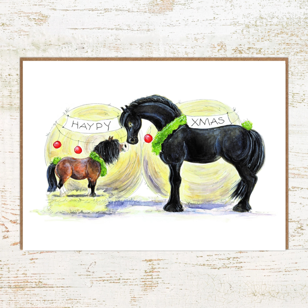 Julkort Pony Nut Gifts Hästmotiv Hay-Py Christmas