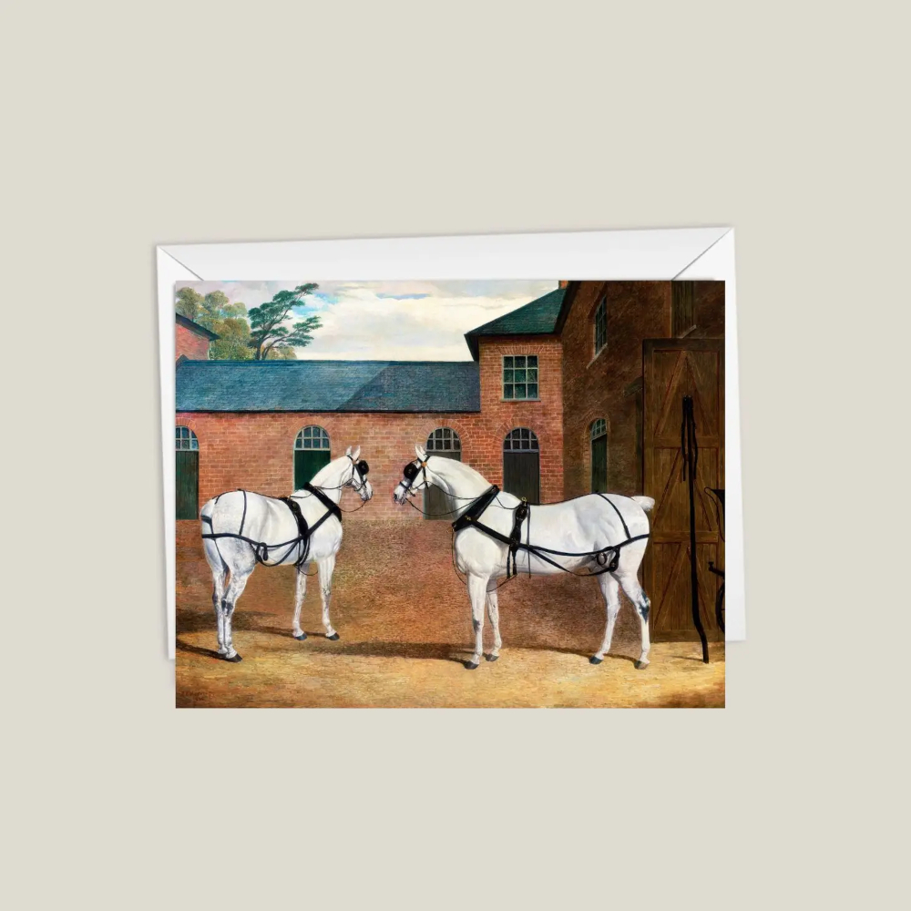 Kort Nimrod Paper Coachhorses in a Courtyard