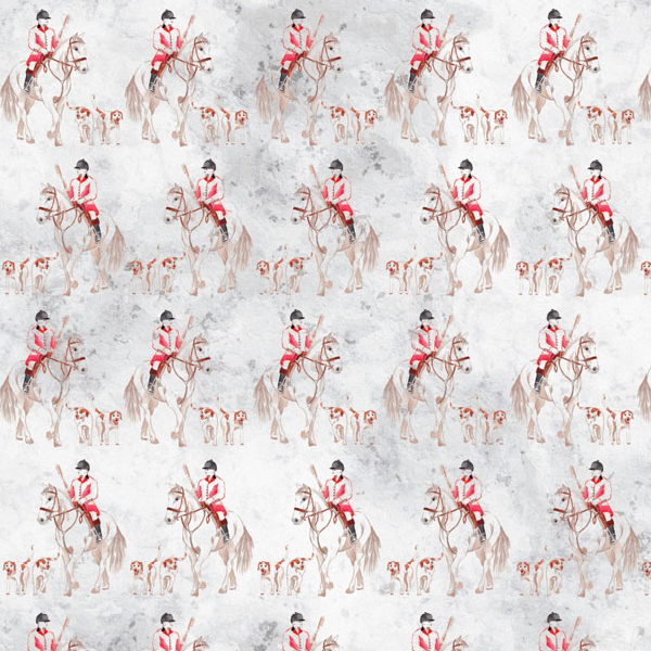 Presentpapper Deckled Edge Art Rävjaktsmotiv Huntsman And Hounds - 2