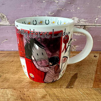 Mugg Alex Clark Hästmotiv Crazy Horse Lady