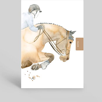Anteckningsbok Deckled Edge Art Hästmotiv Jumping Competition Horse