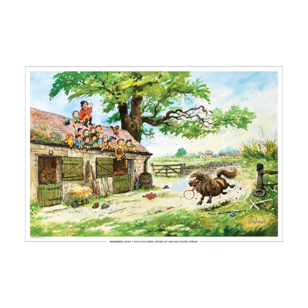 Art Print Thelwell Kids On Roof