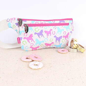 Waist Bag Milly Green Horse Motif Playful Ponies
