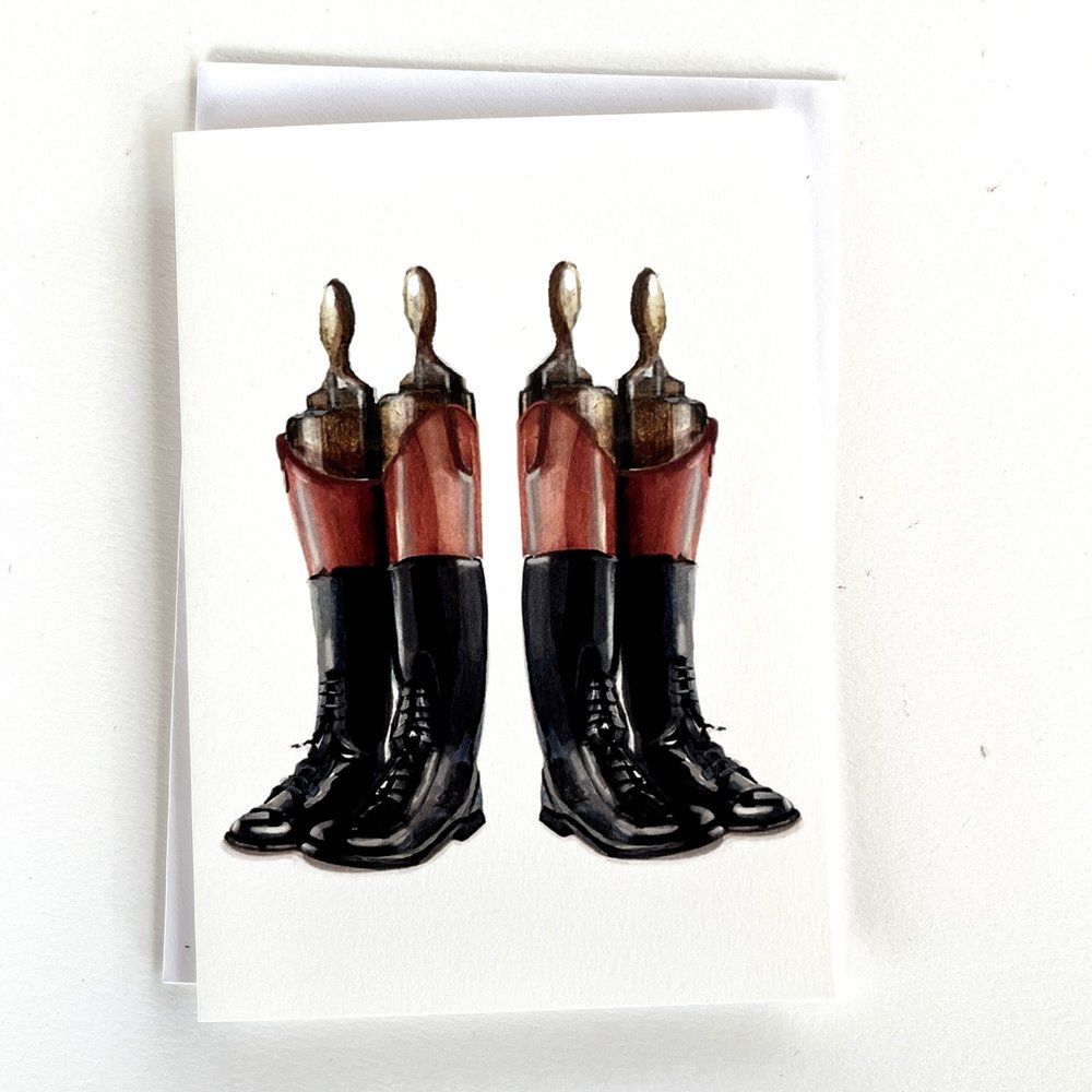 Greeting Card Susel & Co Equestrian Motif Riding Boots