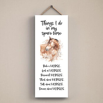 Wooden Sign Vivid Squid Horse Motif Sparetime