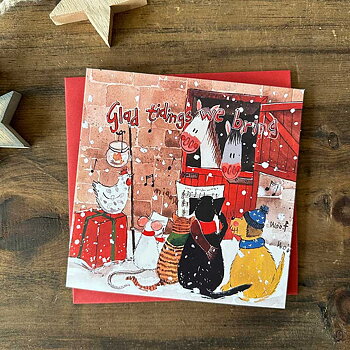 Christmas Cards Alex Clark Horse Motif Glad Tidings 8-pack