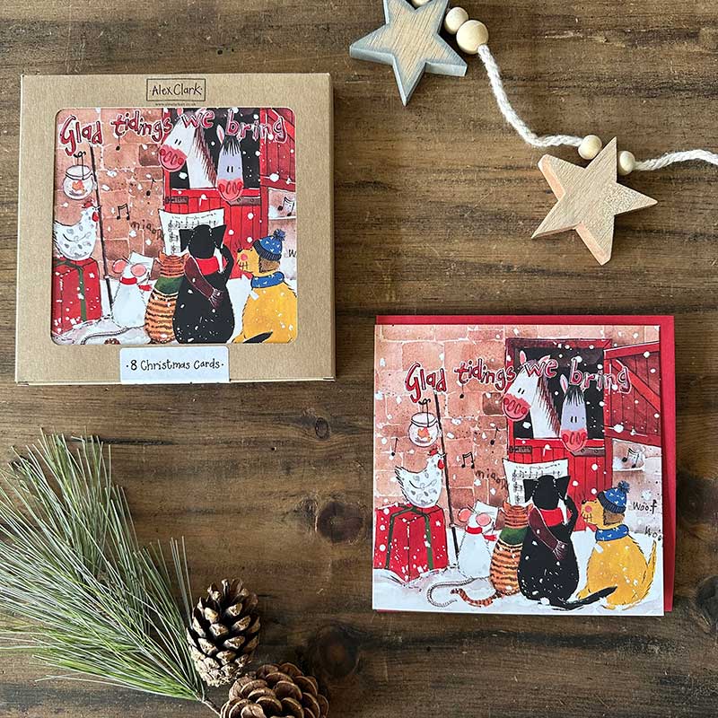 Julkort Alex Clark Hästmotiv Glad Tidings 8-pack - 2