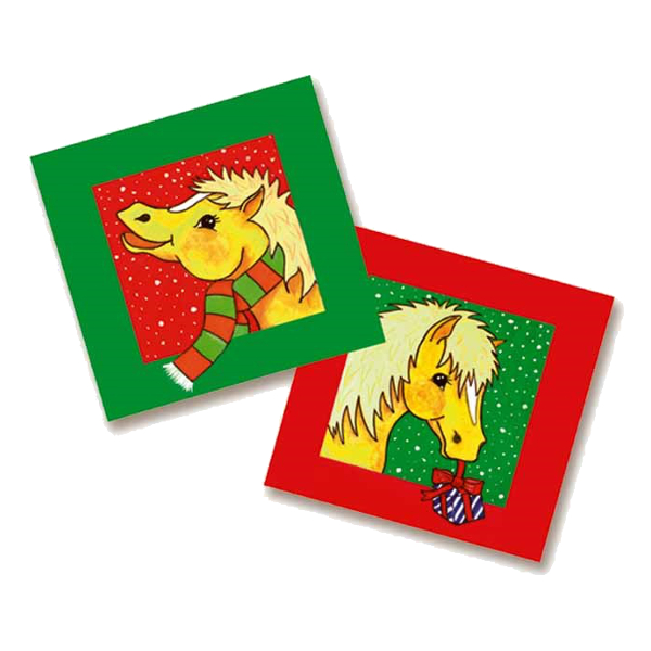 Julkort Grays 1922 Hästmotiv Christmas Gift 10-pack