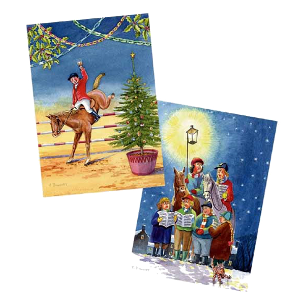 Julkort Grays 1922 Hästmotiv Festive Spirit 10-Pack