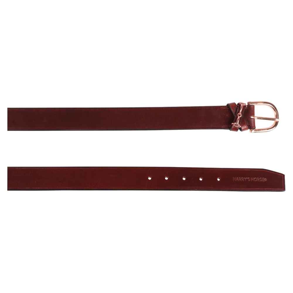 Belt Harrys Horse Brown Leather Small Rosegold Snaffle Bit - 2