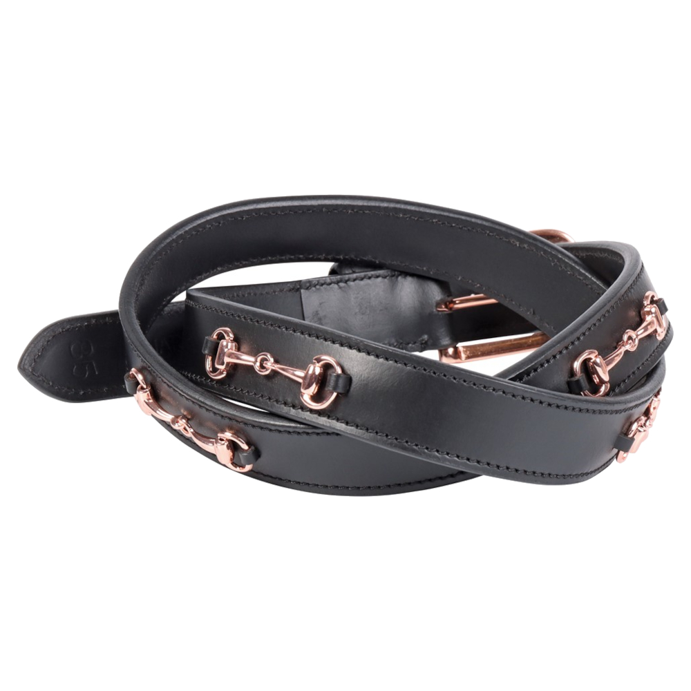 Skärp Harrys Horse Svart Läder Rosébett - 3