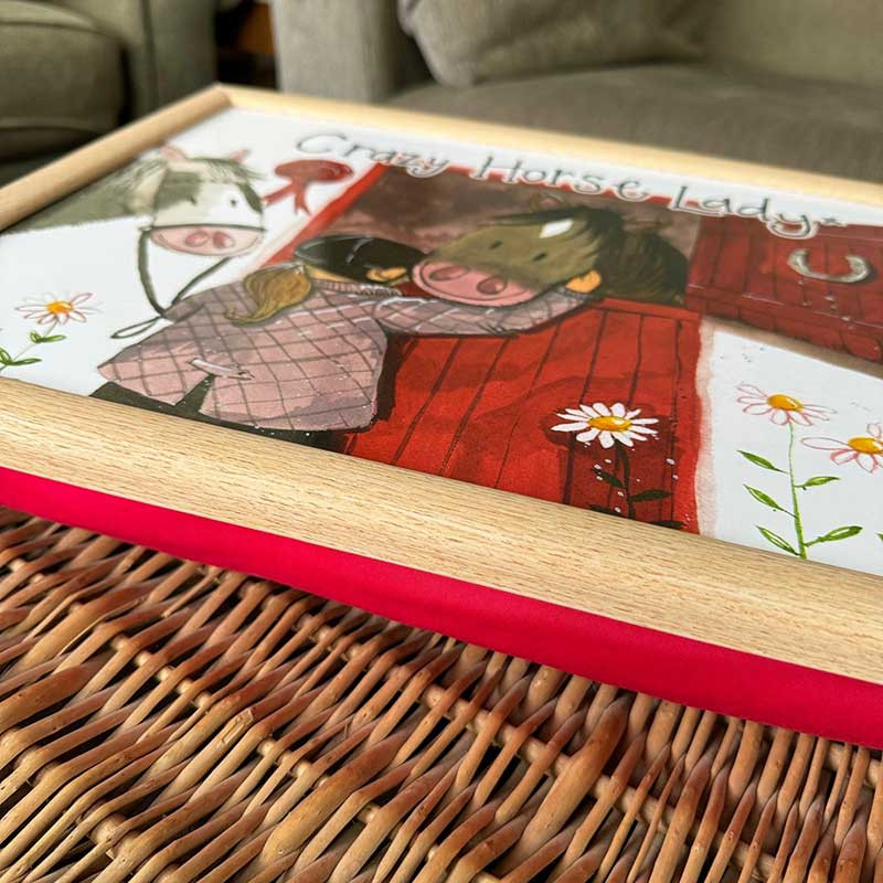 Lap Tray Alex Clark Horse Motif Crazy Horse Lady - 2