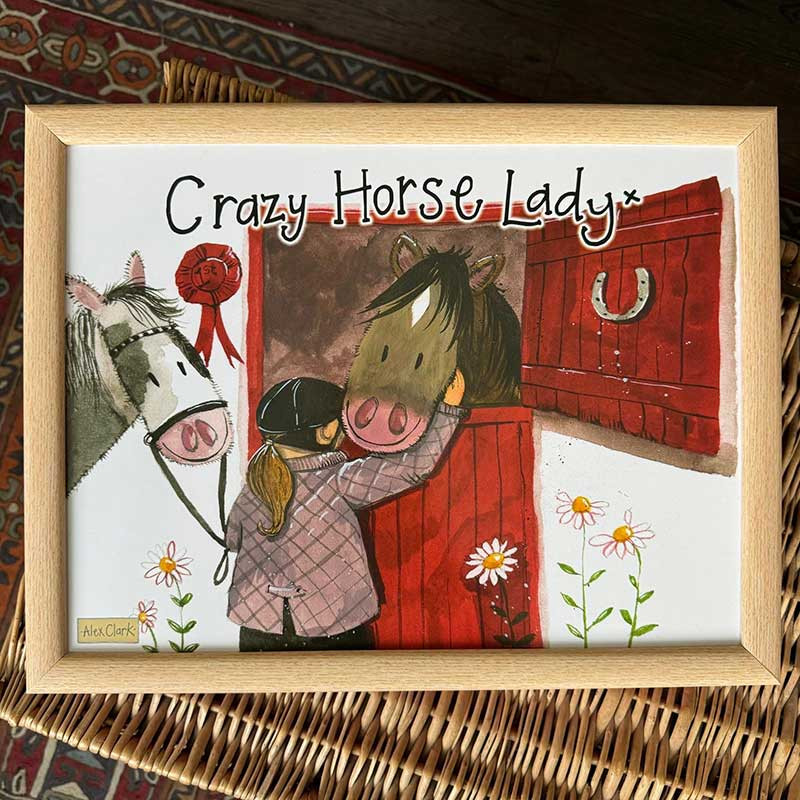 Lap Tray Alex Clark Horse Motif Crazy Horse Lady