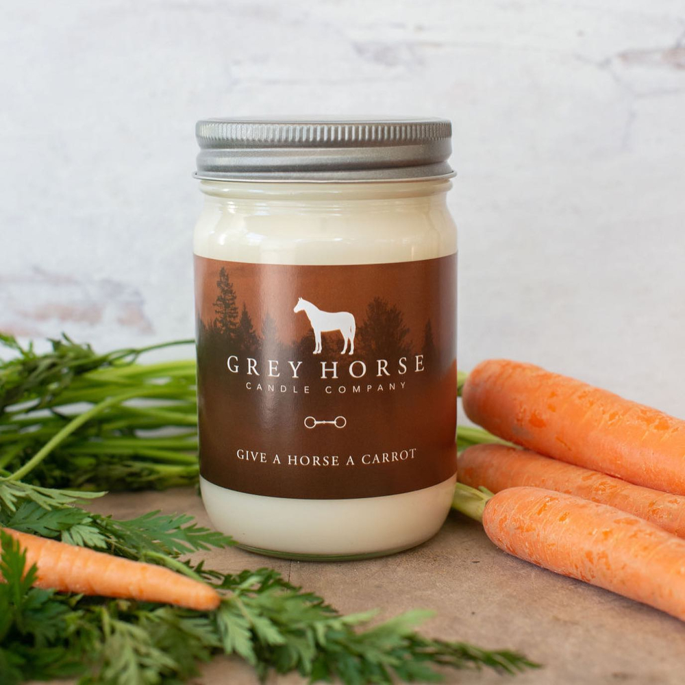 Doftljus Grey Horse Candle Give A Horse A Carrot