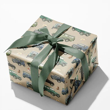 Gift Wrap The Arty Penguin Land Rover And Dogs