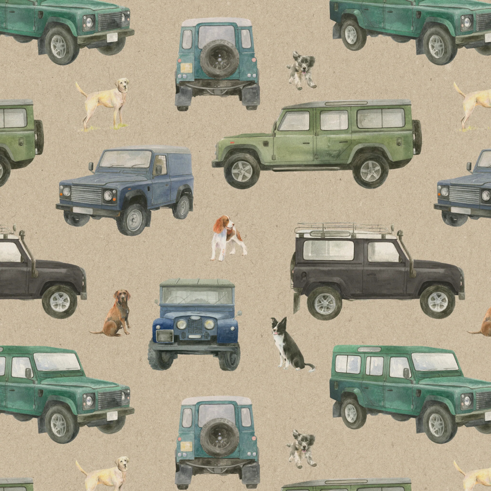 Gift Wrap The Arty Penguin Land Rover And Dogs - 3