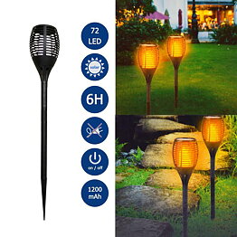 Stor soldriven flammande fackla med 72 LED lampor 