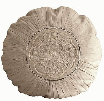 RUNT KUDDFODRAL MED BRODERIER - LINNEBEIGE