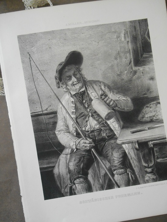 ANTIK ORIGINALLITOGRAFI - SCHWÄBISCHER FUHRMANN