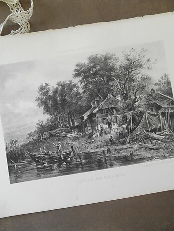 ANTIK ORIGINALLITOGRAFI - IDYLLE AM CHIMSEE