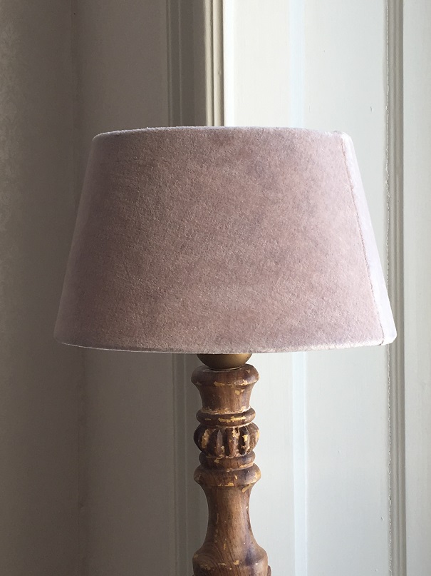 LAMPSKÄRM AV SAMMET - LITEN LJUSROSA