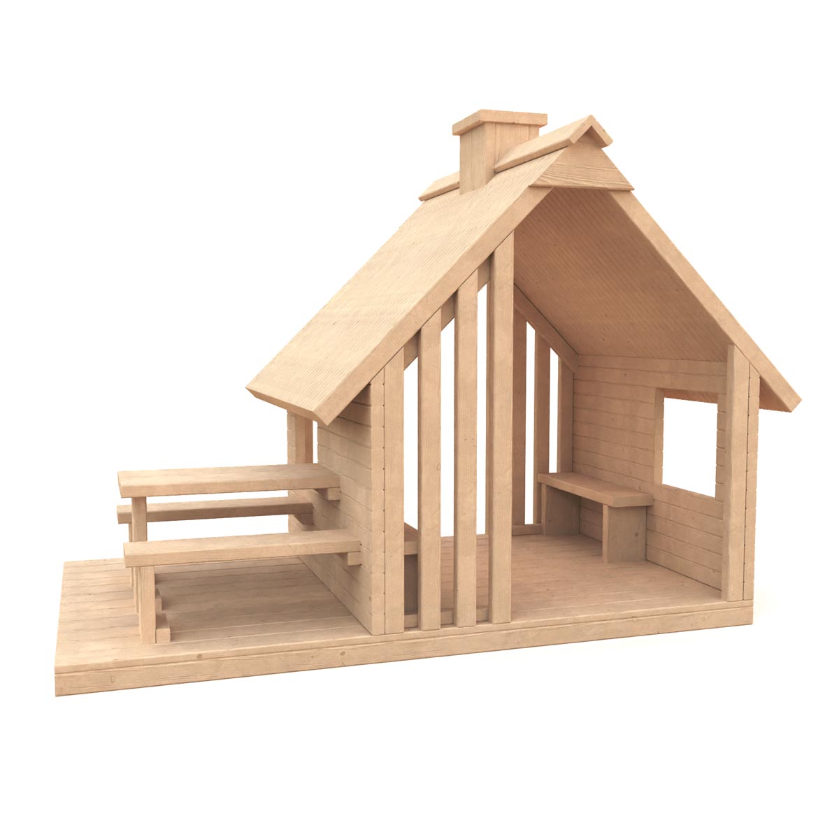 Lekstuga Stilren med uteplats - Svenska Naturlekplatser AB