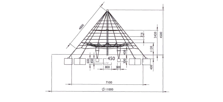 Klatring Pyramid 4,5 meter - 2