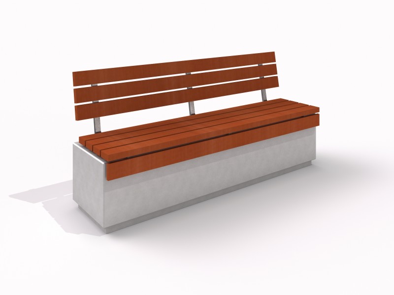 DECO vit betongbänk 1