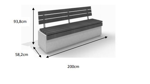 DECO vit betongbänk 1 - 2
