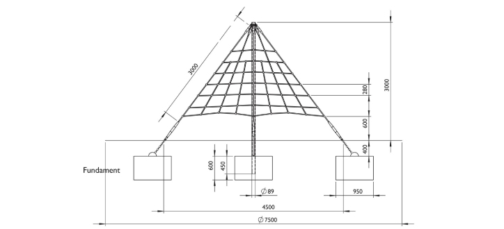 Klätterpyramid 3,0 meter - 2