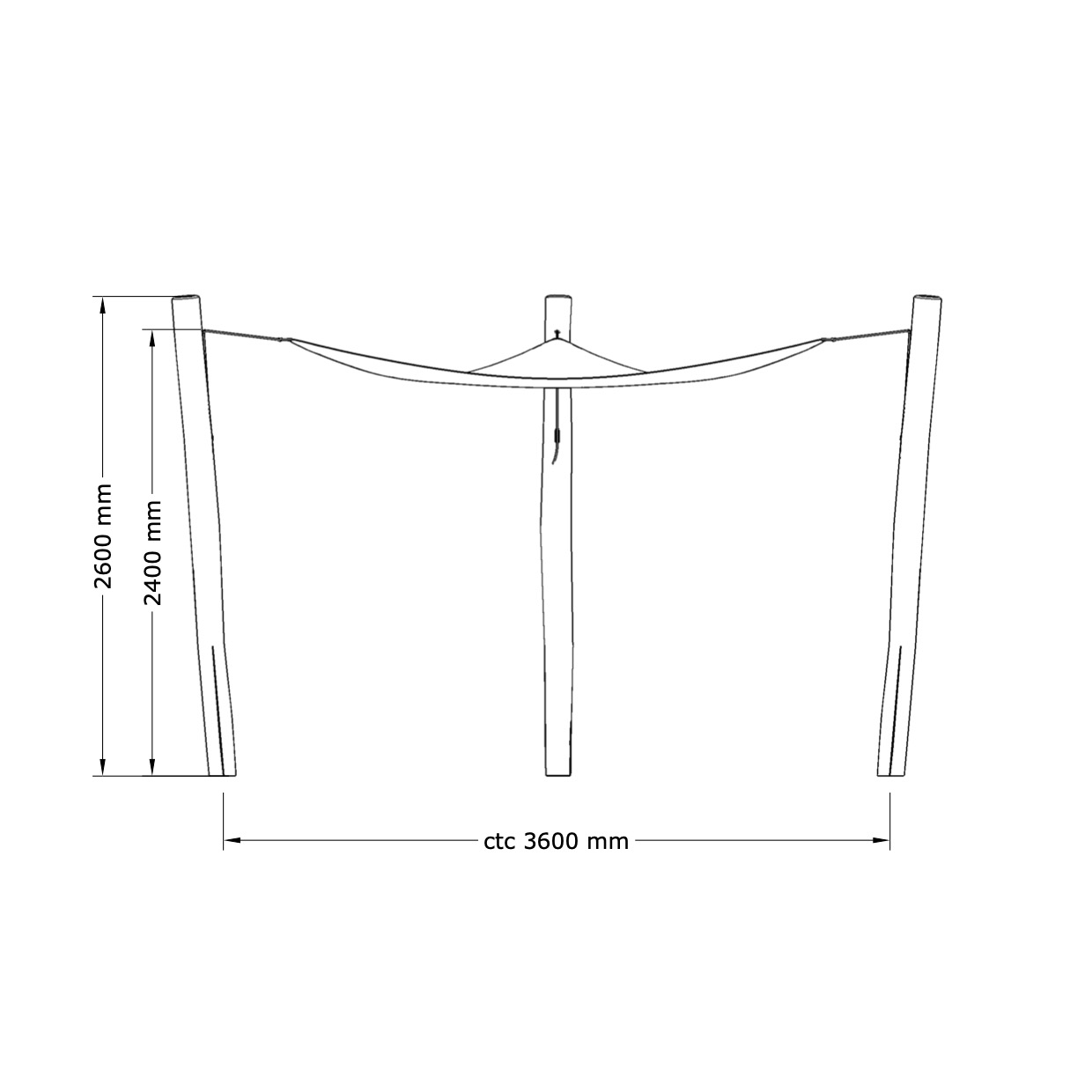 Solsegel - 3 x 3 x 3 m - 4