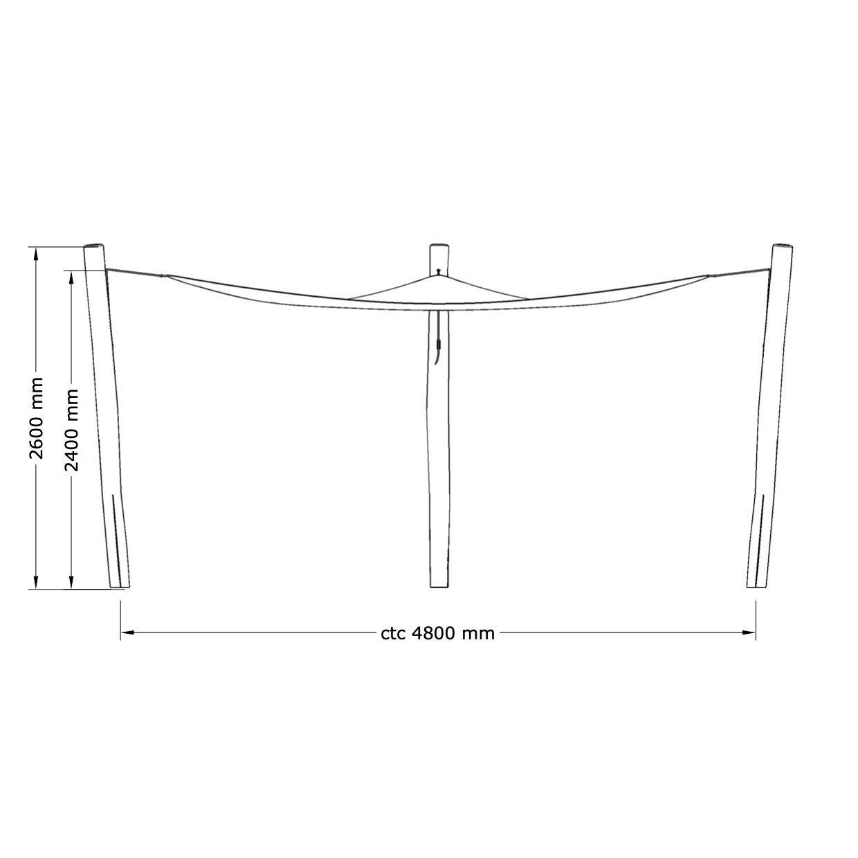 Solsegel - 3 x 3 x 4,2 m - 4