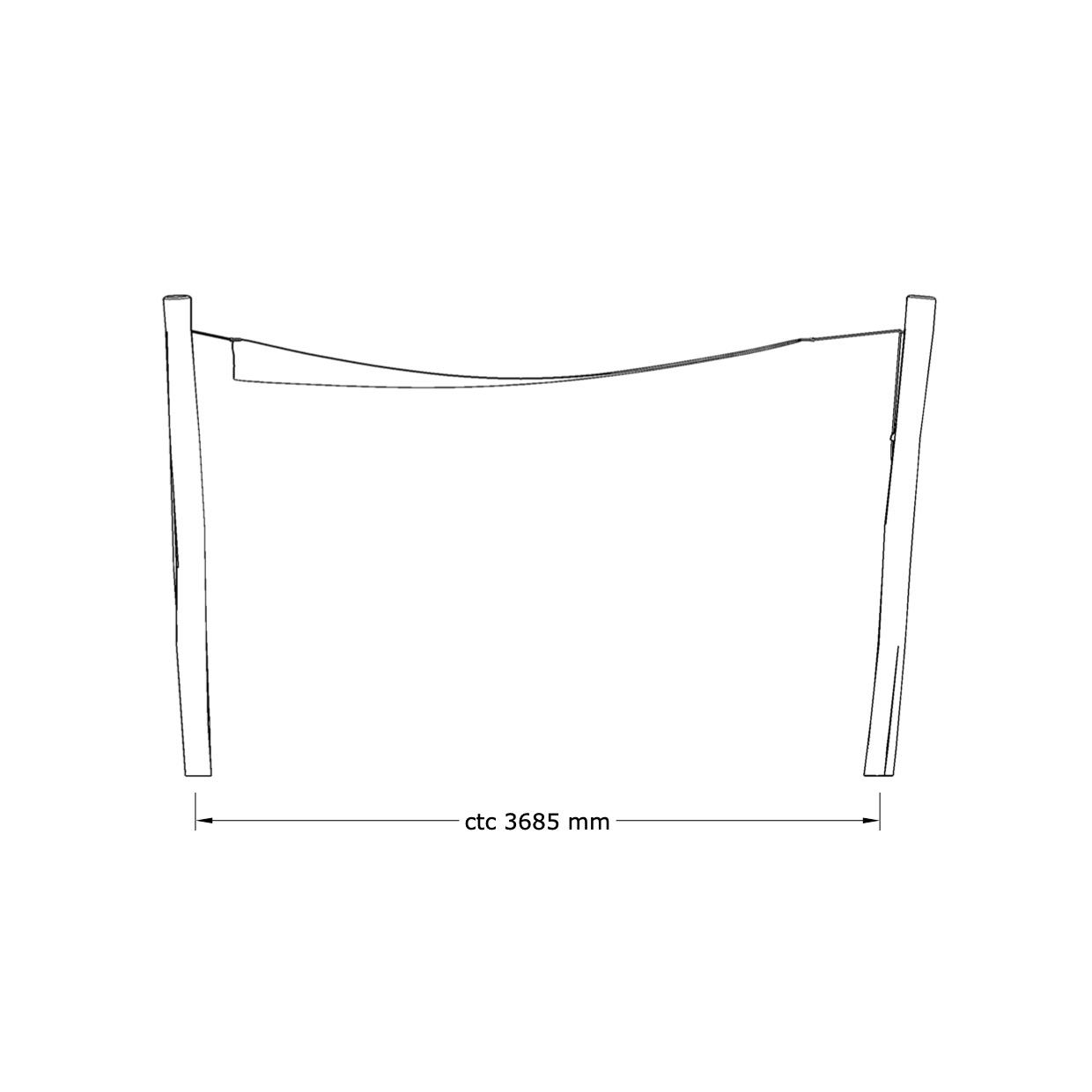 Solsegel - 3,6 x 3,6 x 3,6 m - 5