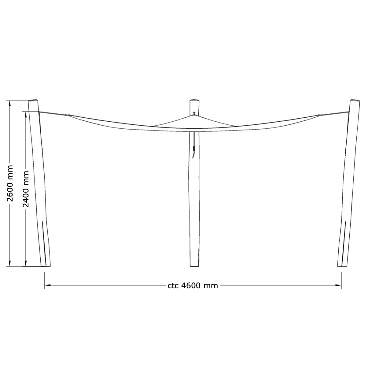 Solsegel - 4 x 4 x 4 m - 4