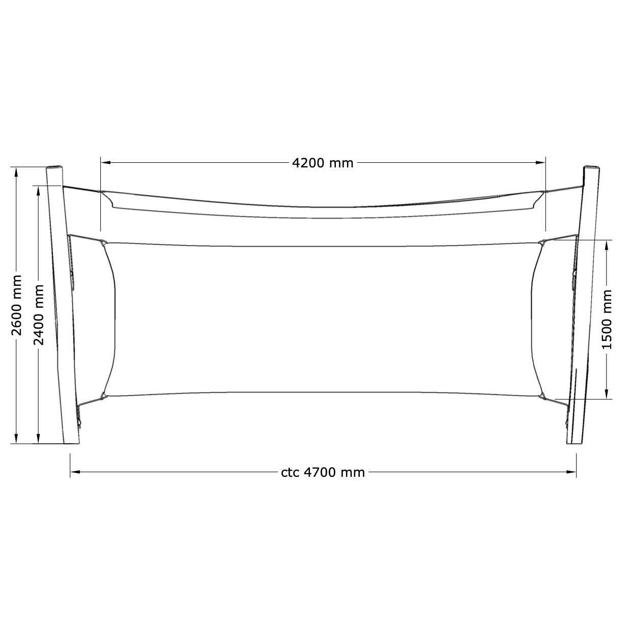 Solsegel två sidor - 4,2 x 4,2 m - 4