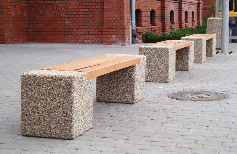 DECO vit betongbänk 11 - 2