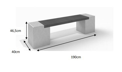 DECO vit betongbänk 11 - 3