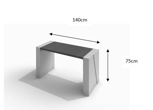 DECO Vit betongbord - 2