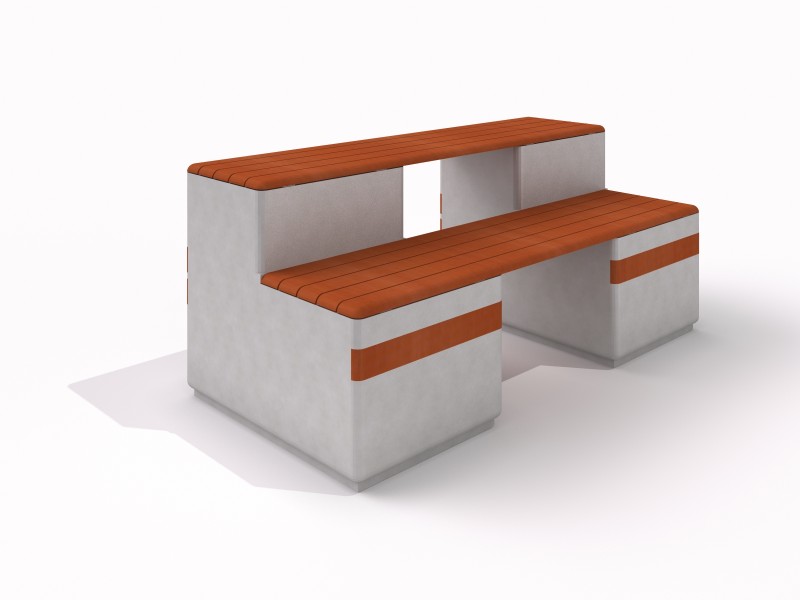 DECO vit betongbänk 12