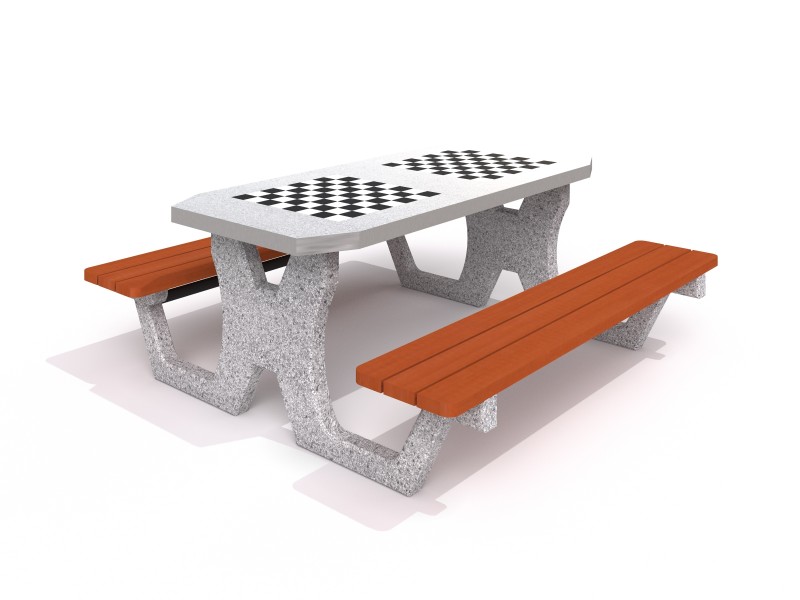 Betongbord för schack - Checkers 2