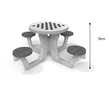 Betongbord för schack - Checkers 3 - 2