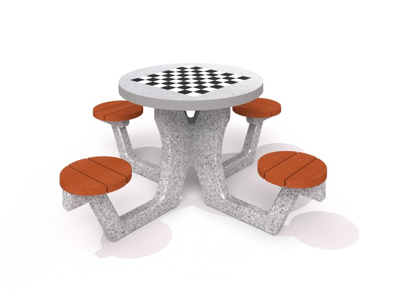 Betongbord för schack - Checkers 3