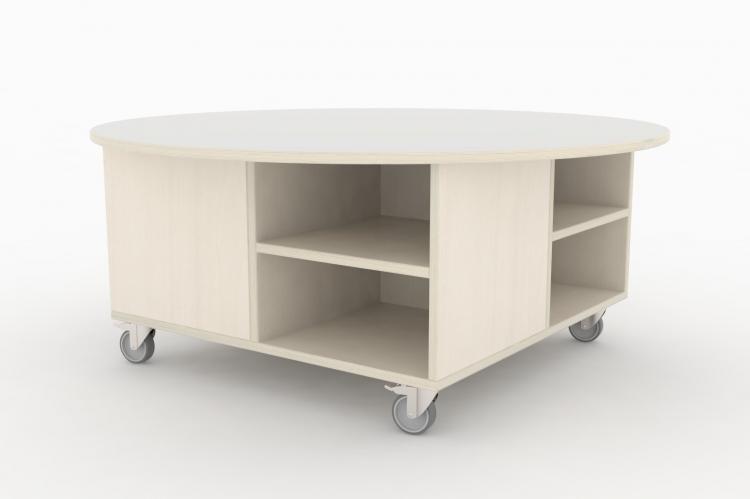 Mobilt legebord med rund topplade