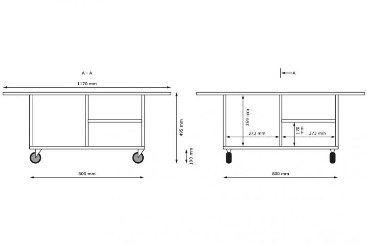 Mobilt legebord med rund topplade - 5