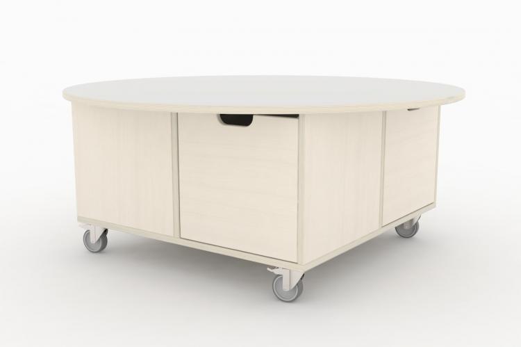 Mobilt legebord med rund topplade - 2