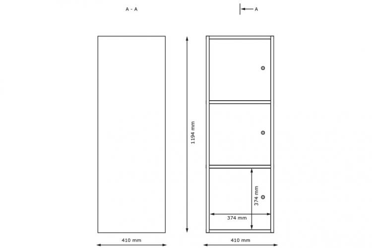 Stino personaleskab 3 rum 1Bx3H - 3