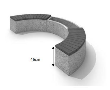Betongplanter satt med bänk 01 - 2